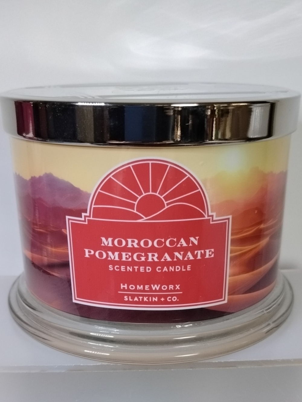 HomeWorx Slatkin Moroccan Pomegranate 3 Wick Candle